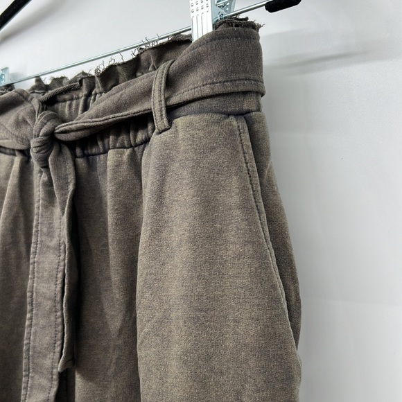 🆕Charcoal French Terry Paperbag High Waist Wide Leg Pant Hem & Thread S, M & L - Picture 12 of 15